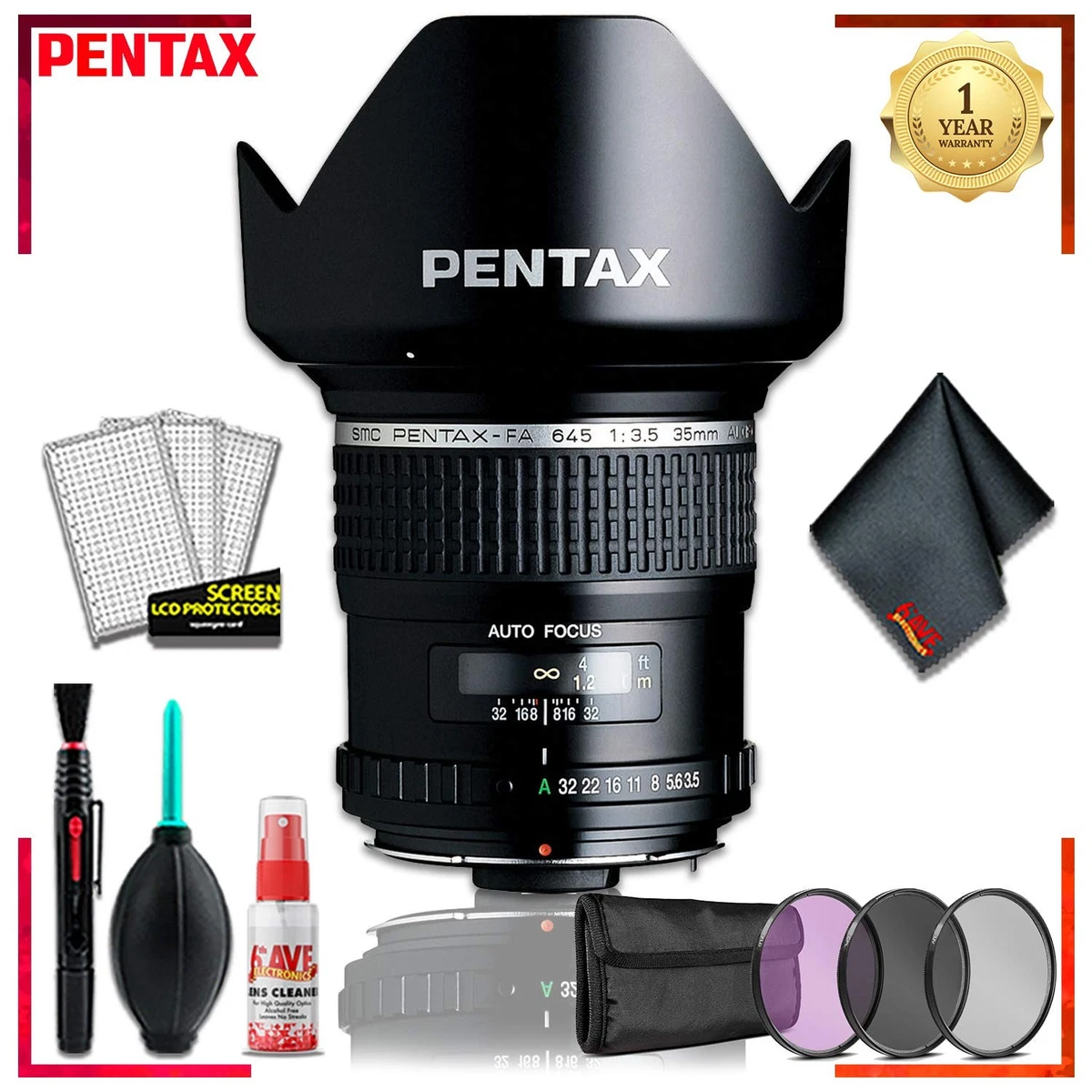 Fixed/Prime 35mm Focal Wide Angle Camera Lenses for Pentax for