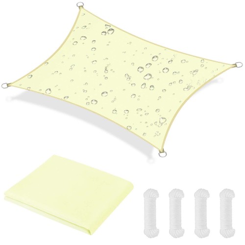 OFFCUP Sun Shade Sail, 3m x 4m Rectangle Awning Canopy, 160gsm Waterproof