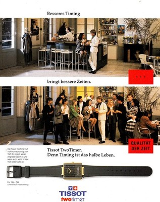 3w28266/ Reklame aus 1988   TISSOT Two timer Uhren