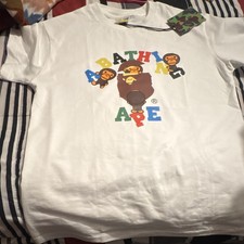 A Bathing Ape Men s S White Baby Milo Graphic...