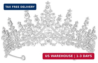 Tiara Crown for Women, Queen Tiara for Birthday Prom Bridal Party Custome Silver