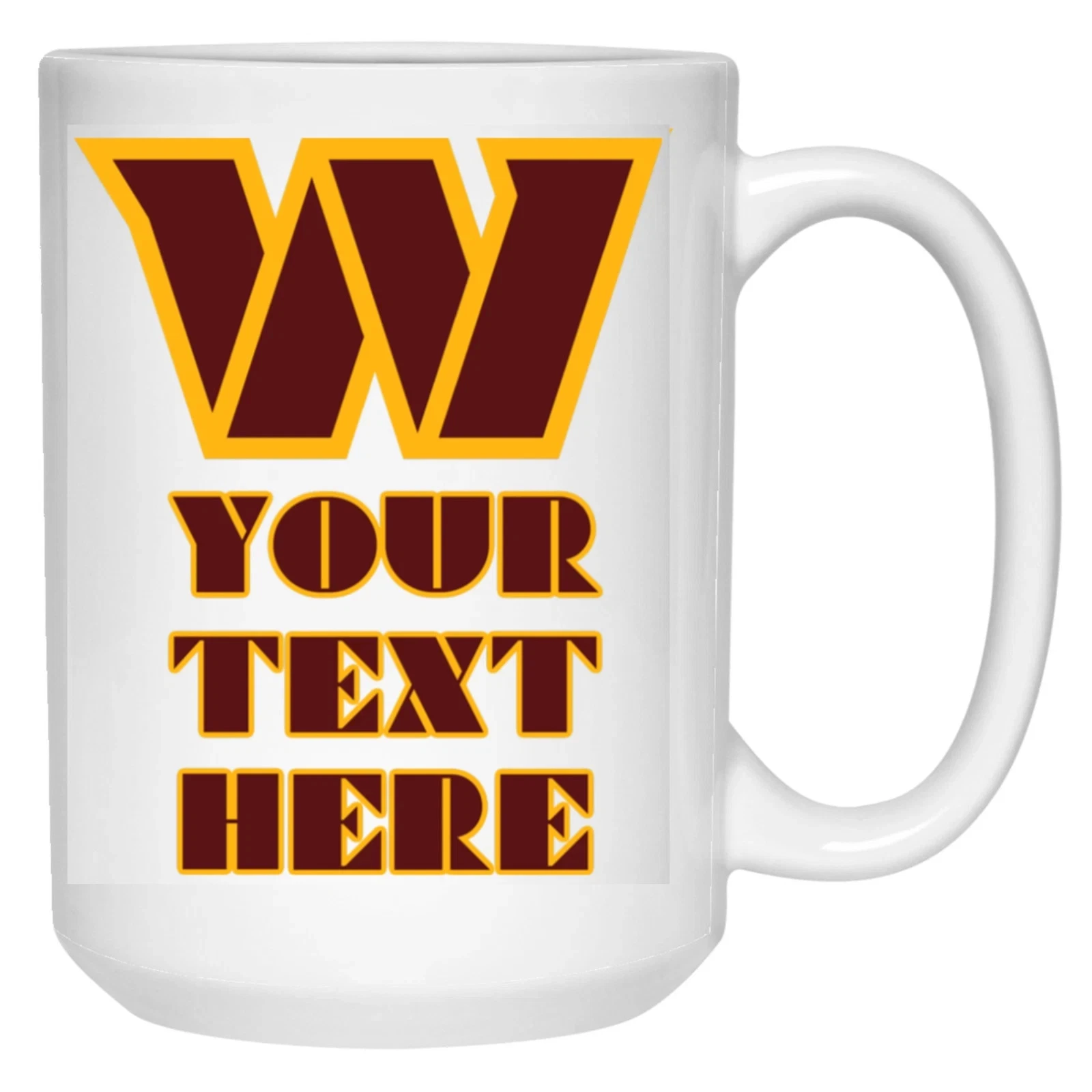 Custom Personalized Washington Commanders White Ceramic Coffee Mug Cup