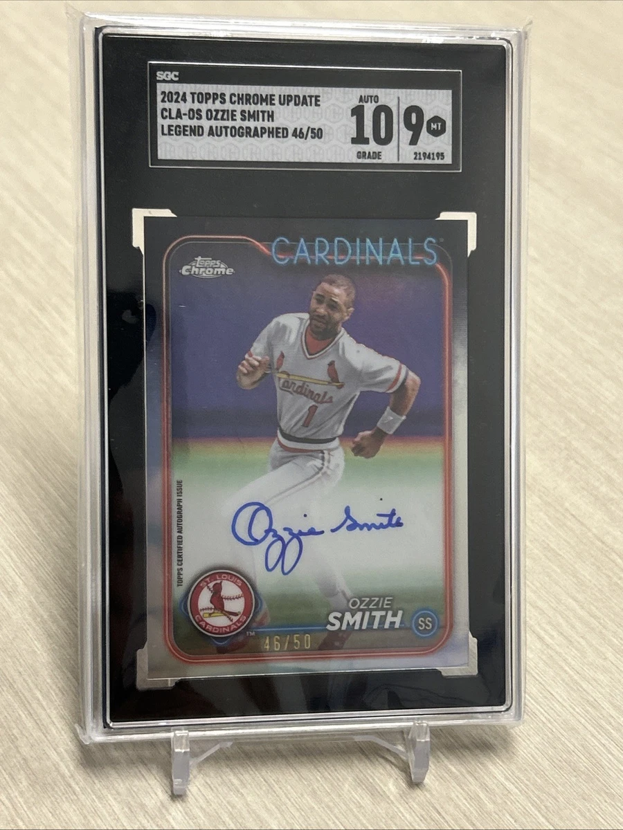 Topps Ozzie Smith Autographed Baseball Sports Trading Cards