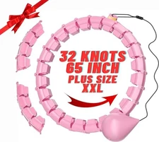 MAICIFI 65" 32 KNOTS PLUS SIZE QUIET WEIGHTED HULA INFINITY FITNESS - PINK