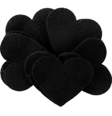Playfully Ever After 2 inch Felt Hearts 45pc - Black 2 inches, black 