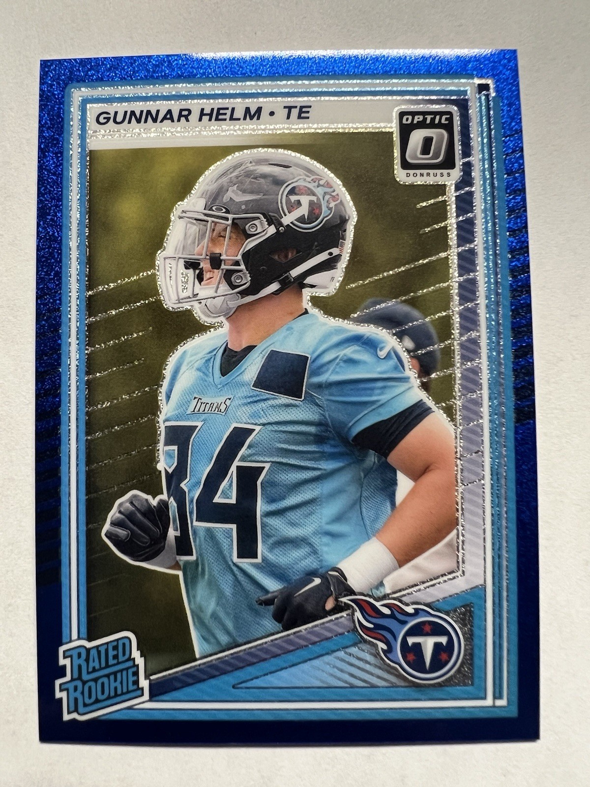 2025 Panini Donruss Optic Gunnar Helm #294 Blue Glitter Rated Rookie RC SSP