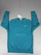 Nike Men  s Club Fleece Crew Sweatshirt Turquoise Blue BV2662-345 NWT Pick Size