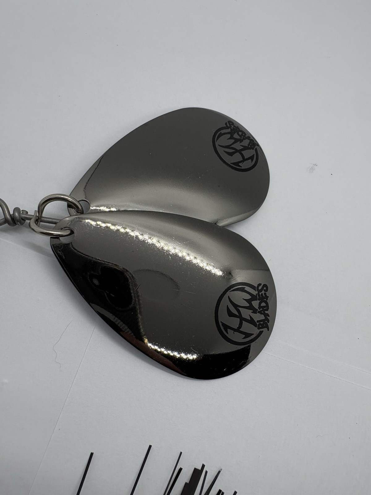 12” Hardwired Blades Black Smoke Tinsel Spinnerbait Musky Lure - Image 4