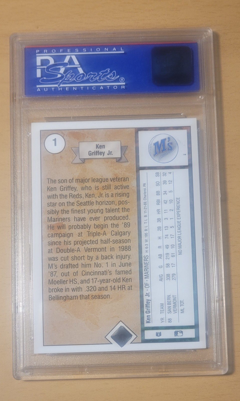 1989 Upper Deck Ken Griffey Jr. #1 Star Rookie PSA MINT 9 view 2