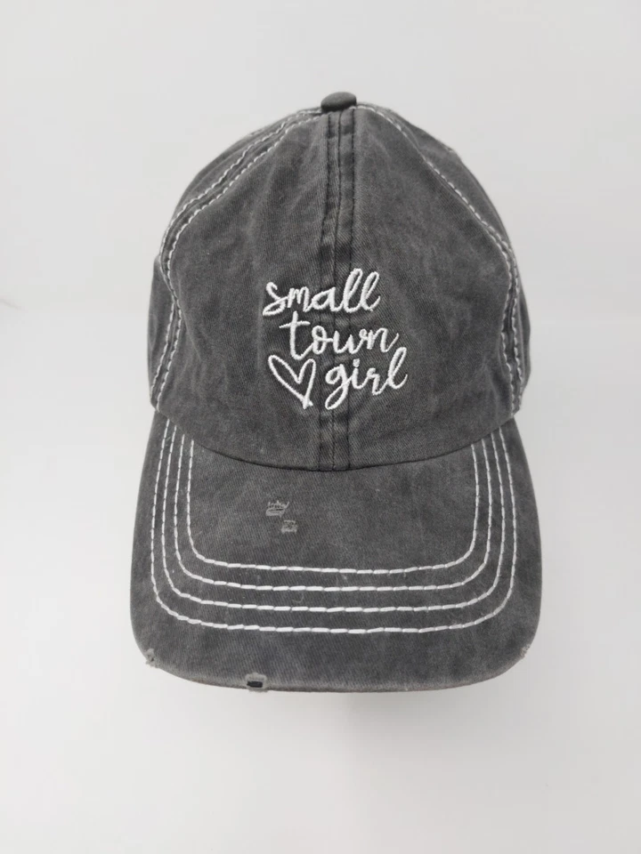 Small Town Girl Women's Distressed Strap Back Dad Hat Cap - Image 2 of 4