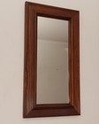 Vintage Walnut Stained Accent Wall Mirror 19.5"x 10.5" - Vertical or Horizontal