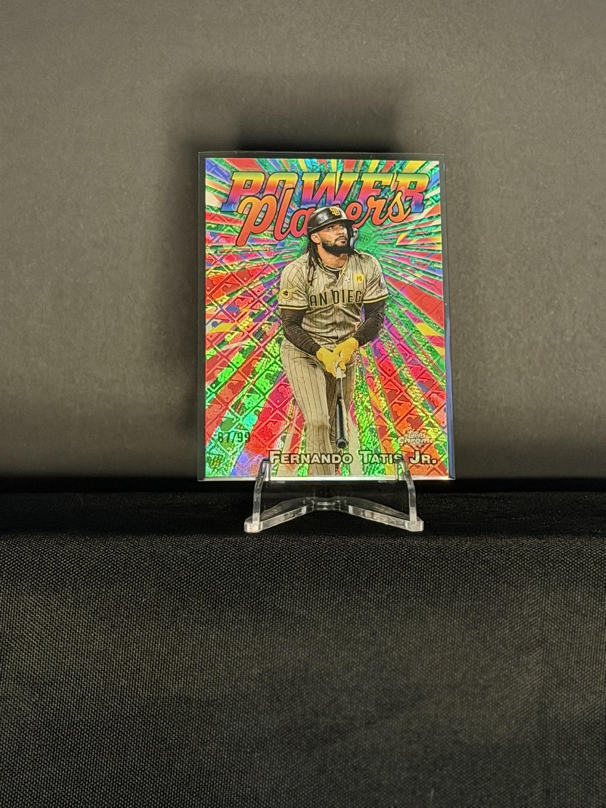 2025 Topps Chrome Fernando Tatis Jr. Power Players Green Logofractor 67/99 PP-17