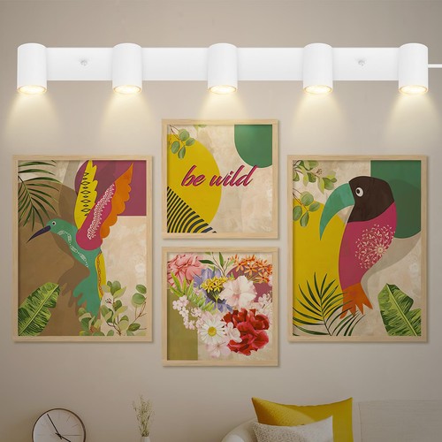 Plug in Track Lighting, LED Track Light Kit, White 5-Light Large Track Lights... - Picture 9 of 9