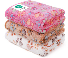 Luciphia 3 Pack Soft Fleece Pet Blankets for Dogs and Cats