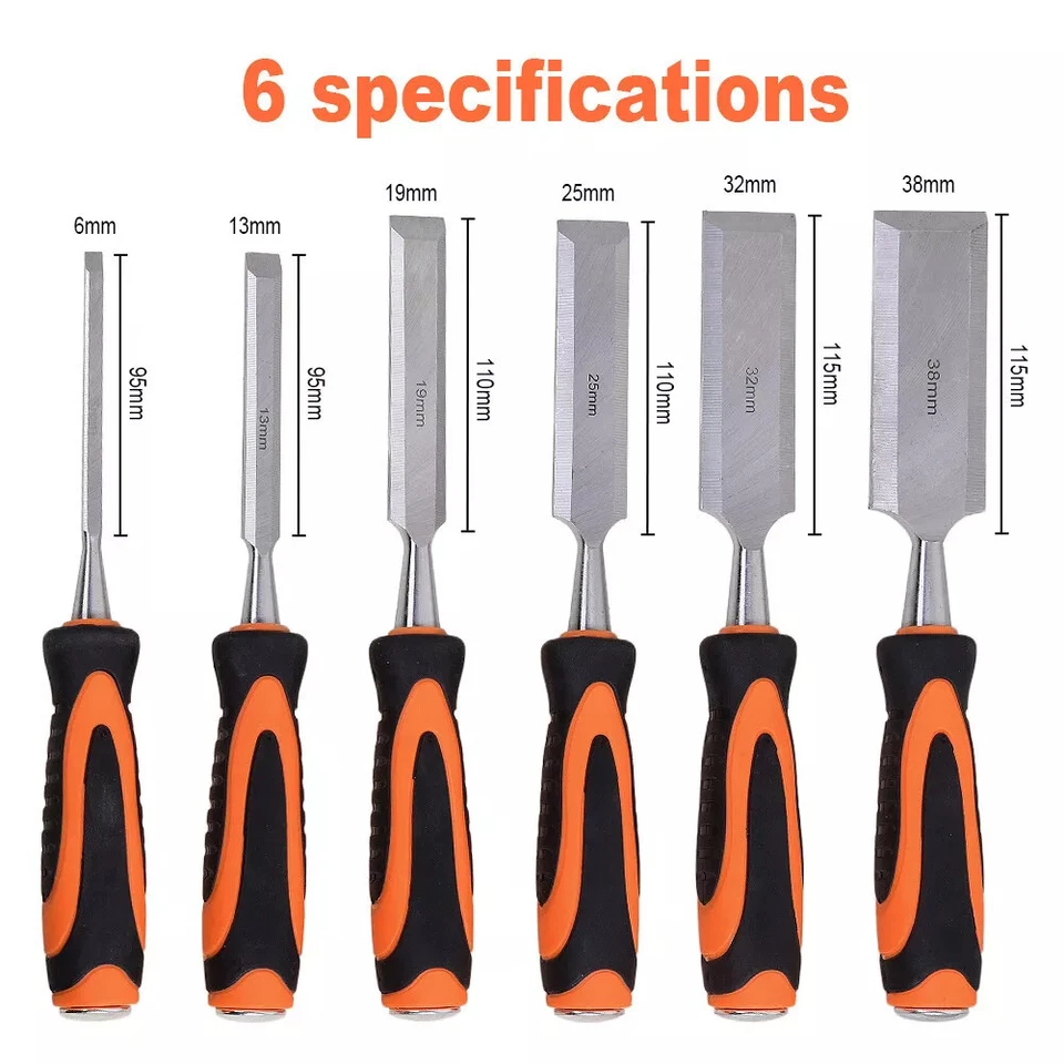 10Pcs Wood Chisel Set Woodworking Hand Tool Sharpening Stone w/ Storage Box UK - Image 2 of 4