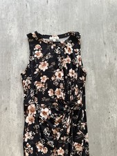 Women’s Sleeves Black Floral Fitted Dress Size Small S