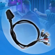 Female RGB SCART to 4 BNC + Audio Cable For Saturn,Super Nint-endo,Neo-Geo,etc.