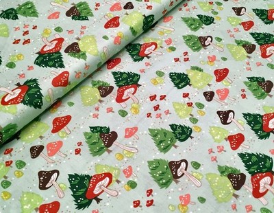 Alexander Henry Baumwollstoff North Pole Mushroom Pilze Herbst 1m
