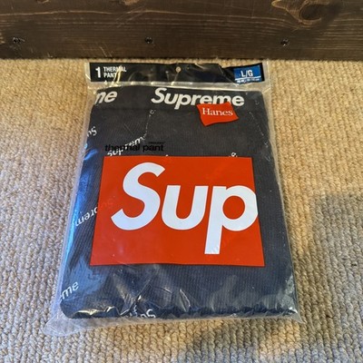 FW20 Supreme Hanes Thermal pant (1 pack) Black logos size L Large