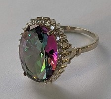 Vintage ring sterling silver 925 Size 10.5 Weight 5.78 g. Mystic topaz.