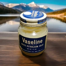 Vintage 1950s! 1 Vaseline Glass Bottle White Petroleum Jelly ~ NOS