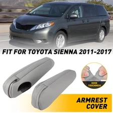 Driver & Front Passenger Seat Armrest Cover Leather for Toyota Sienna 2011-2017