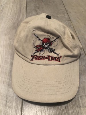 Get Reel Get Fish Cap Mens Strap Back Tan 3D Catfish Embroidery Fishing Angler