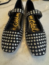 Sam Edelman Alvin Slip-On Loafer Ballet Flats Buckle Suede Gems Women's 7,5