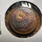 1909 Indian Head Copper Cent 1C AU.  Beautiful Toning.  Free Shipping