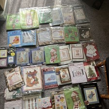 Lot of 31 Bucilla, Dimensions Janlynn Cross Stitch Kits Lot Plus Bonus