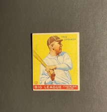 1933 Goudey Big League Chewing Gum - R319 Tris Speaker #89 Crease