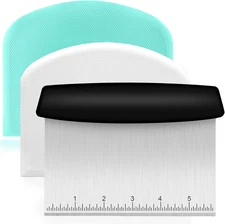New Stainless Steel Bench & Dough Scraper Set – 3-Piece Kitchen Tool | Fast Ship