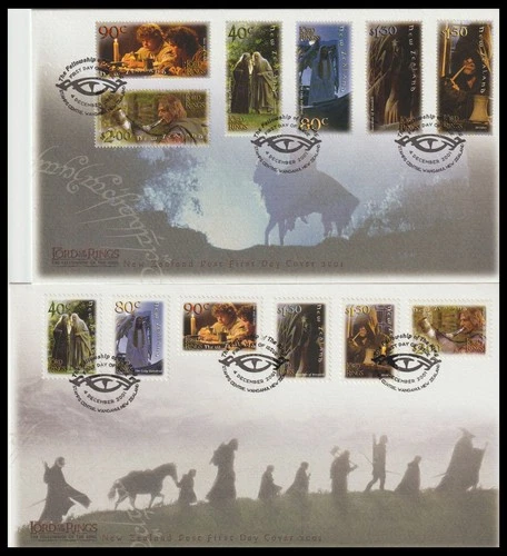 NEW ZEALAND 2001 LOTR 'THE FELLOWSHIP OF THE RING' FDC DUO (VF)