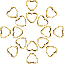 50Pcs Heart Shaped Split Key Rings,Metal Key Rings Crafts DIY Keychain Bulk for