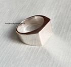 Signet Man's Ring 925 Silver Square Man's Rings Handmade Ring Geometric Ring