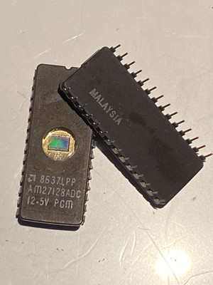 AMD AM27128ADC EPROM Vintage 1986 28PIN Ceramic Dip COLLECTIBLE NOS Qty 1 E Gold