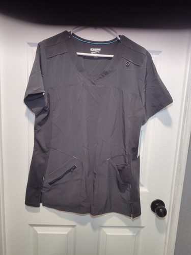 ScrubStar Performance Fit V-Neck Scrub Top Moisture Control Pewter LARGE NWT - Picture 11 of 11