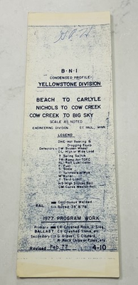 #ad Burlington Northern Railroad Track Profile Yellowstone Division 1977 Ephemera $49.99