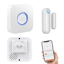 Door Chime with Phone App,WiFi Door Open Contact Sensor Alarm Chime with 600 ...