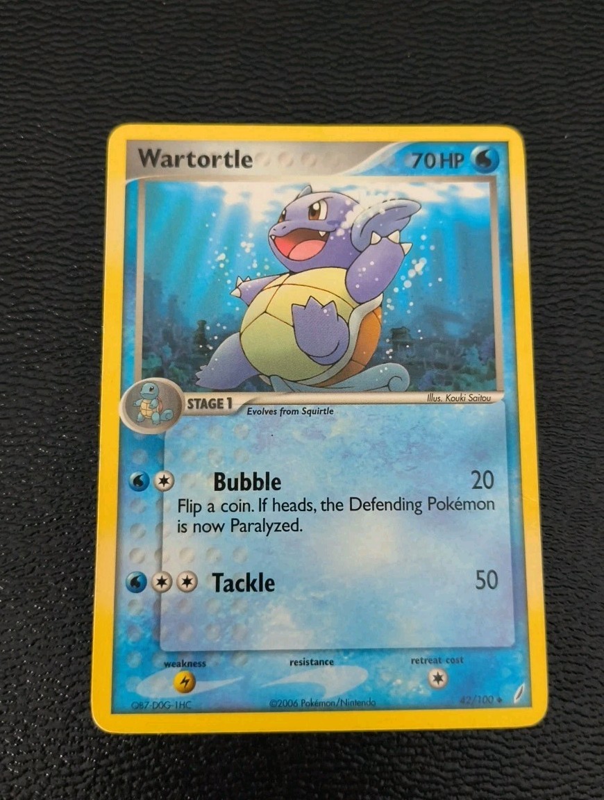 2006 Pokemon EX Crystal Guardians 42/100 Wartortle Card Near Mint Condition