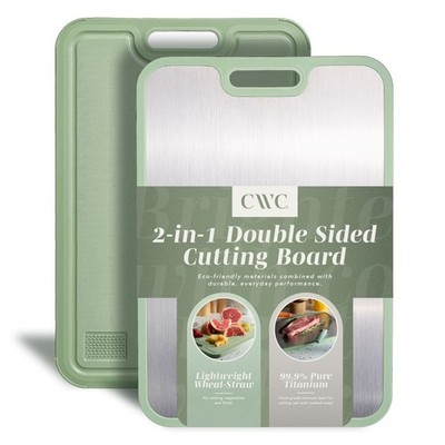 Double-Sided Titanium Chopping & Cutting Board for Kitchen, Sage