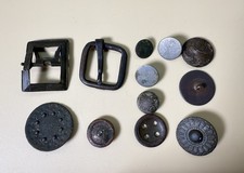 Lot of Old Buttons and Buckles from Latvia ? Vintage / WW2 Era Finds