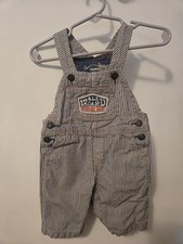 OshKosh B  gosh Striped Denim Overall Sleeveless 100 Cotton Blue 3m Baby