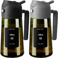 OlivenöLspender Und ÖLsprüHer 470 Ml | Glas Lichtdichter ÖLausgießEr FüR KüChe,