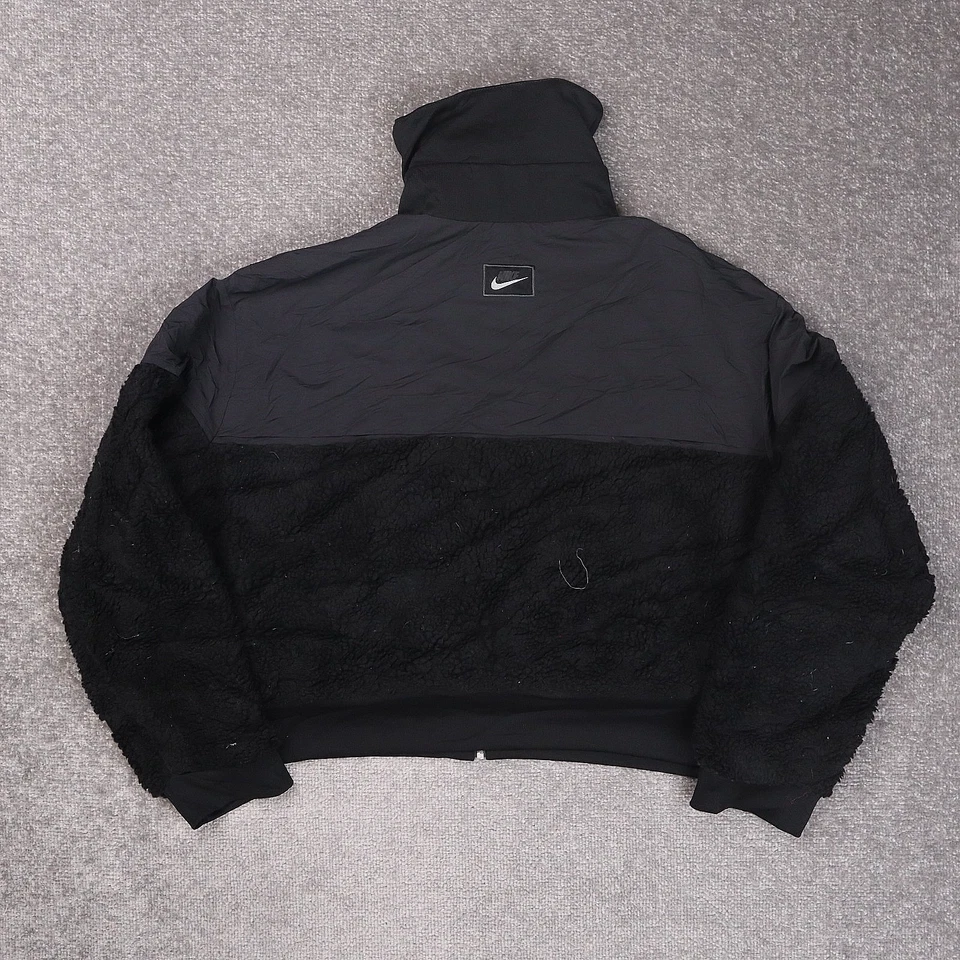 Chaqueta de mujer Nike Icon Clash Sherpa recortada de peluche XL negra de manga larga Foto 4 de 4