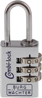 BURG-WÄCHTER Combi Lock 90 20 Zahlenschloss Chromo Verstellbar 3-stellig Silber