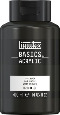 Liquitex 220727 Basics Acrylic Paint, 13.5-oz Bottle, Ivory Black