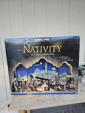 Kirkland Fabric Mache Nativity Lighted Backdrop 3 Panel 20 Piece X-Large 662120