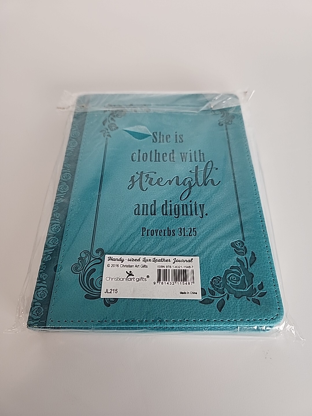 Strength & Dignity Prov 31:25 Teal Leather Journal 7x5-image