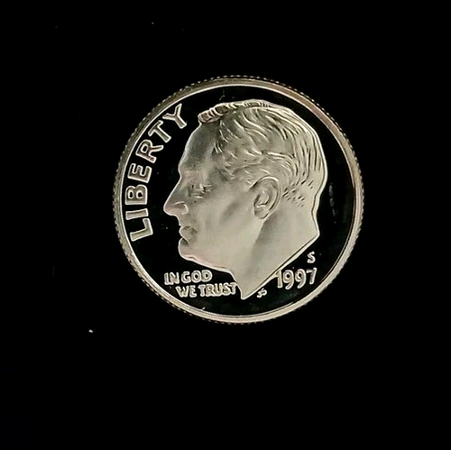 Wow! A Well Struck 1997-S DCam Proof 90% Silver 10C Roosevelt Dime ~ Ships Free! - Picture 2 of 8